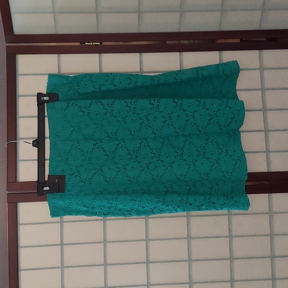 Alfani size 16 green lace skirt